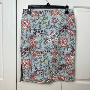 NWT LOFT Blue Floral Pencil Skirt